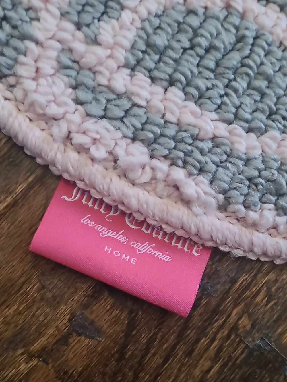 JUICY COUTURE Gray and Pink Bow Accent Rug - Home Accents - 43x24